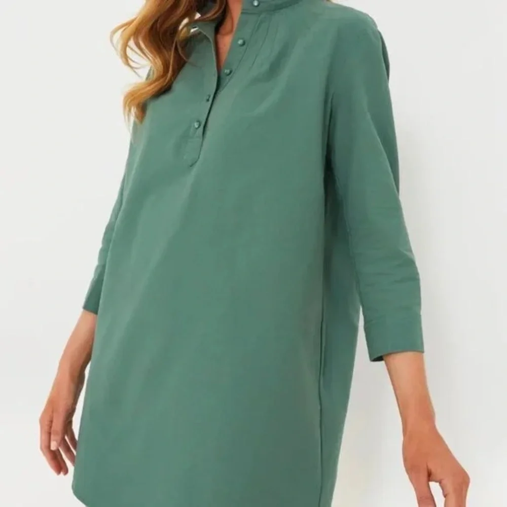 Tuckernuck Pomander Place Polly Shirt Dress Green Mini Length Resortwear Spring - Picture 3 of 11